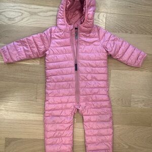Primary Pink Quilted Snowsuit